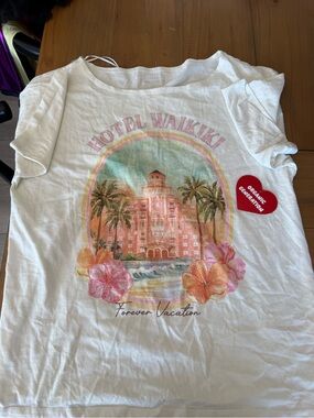 Women's White 'Hotel Waikiki' Graphic Tee by